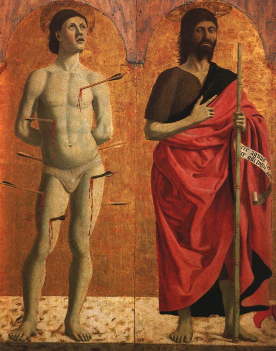 Piero della Francesca St.Sebastian and St.John the Baptist France oil painting art